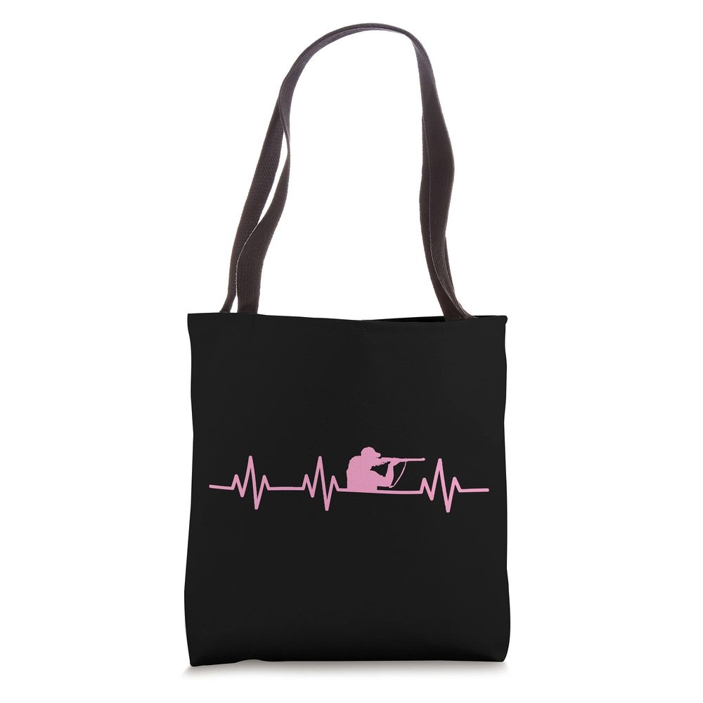 Lifeline Heartbeat Heart Love Deer Duck Elk Hunting Dad Tote Bag UwU